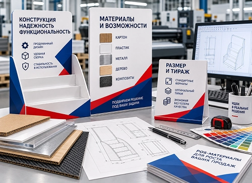 Как конструкция, размер и материал влияют на стоимость POS-материалов