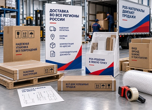 Упаковка, доставка и монтаж POS-материалов